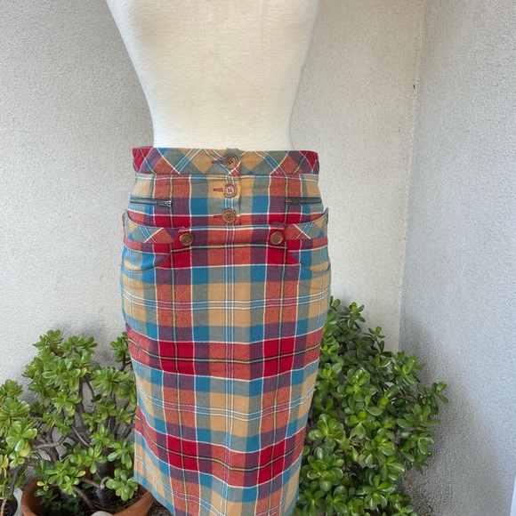 L.A.M.B. Plaid avant-garde skirt lined sz 6 - Picture 5 of 12